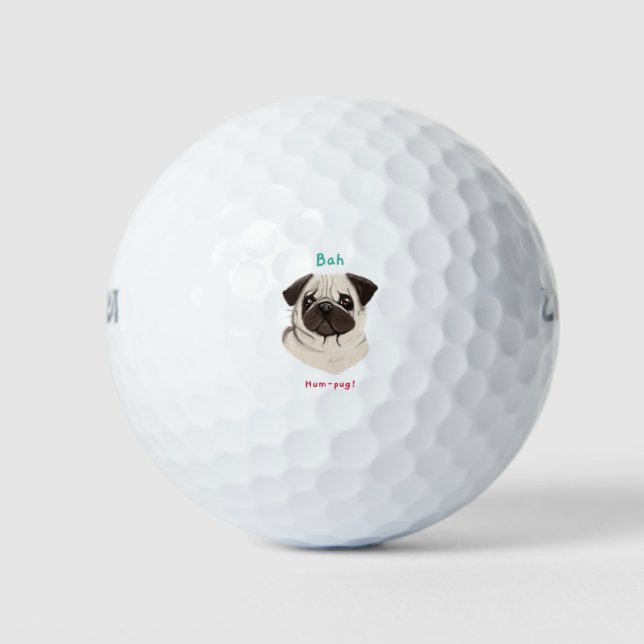 Pelotas De Golf Felices Pawlidays Bah Hum-pug (Anverso)