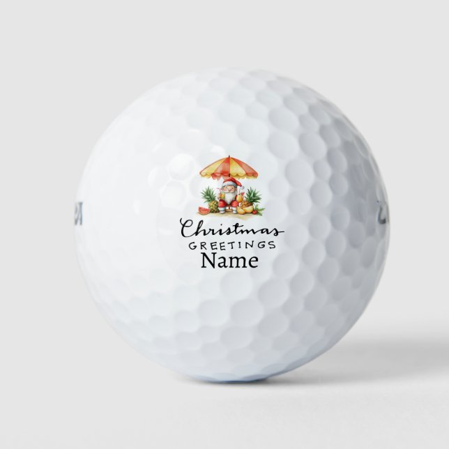 Pelotas De Golf Felices vacaciones de Navidades personalizados (Anverso)