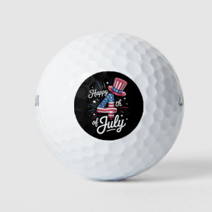 Pelotas De Golf Feliz 4 de julio Bandera Patriótica Americana USA