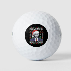 Pelotas De Golf Feliz 4 De Pascua, Funny Navidades Biden Feo