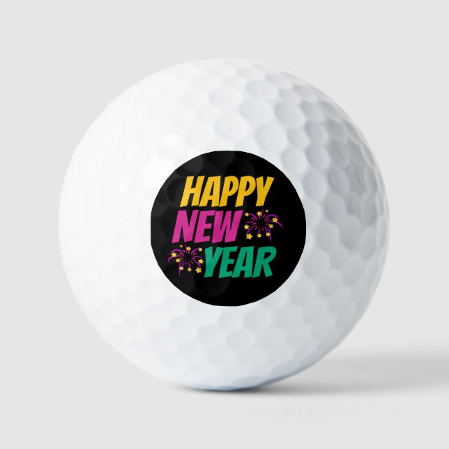 Pelotas De Golf Feliz año nuevo  (Anverso)