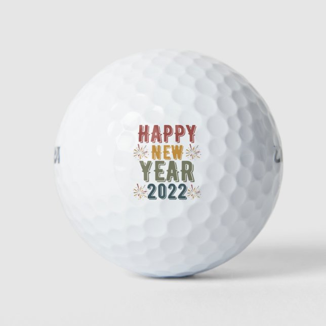 Pelotas De Golf feliz año nuevo 2022 (Anverso)