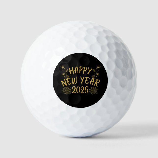 Pelotas De Golf Feliz Año Nuevo 2026 (Anverso)