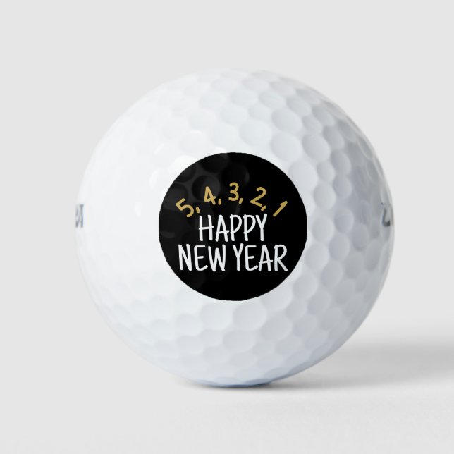 Pelotas De Golf Feliz Año Nuevo Gracioso (Anverso)