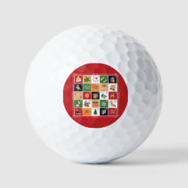 Pelotas De Golf Feliz calendario de anticipo navideño Poinsettia r