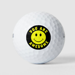 Pelotas De Golf Feliz Cara Amarilla Que Eres Increíble