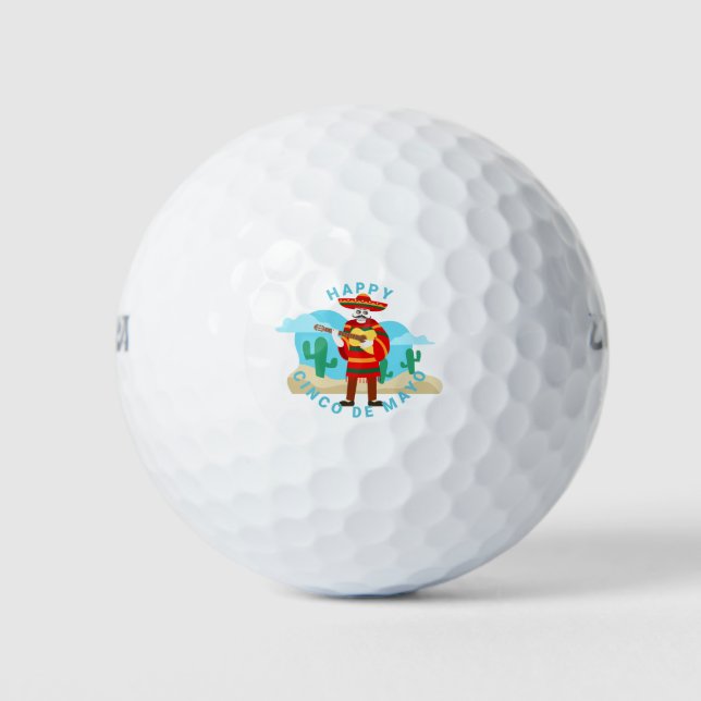 Pelotas De Golf feliz cinco de mayo skeleton (Anverso)
