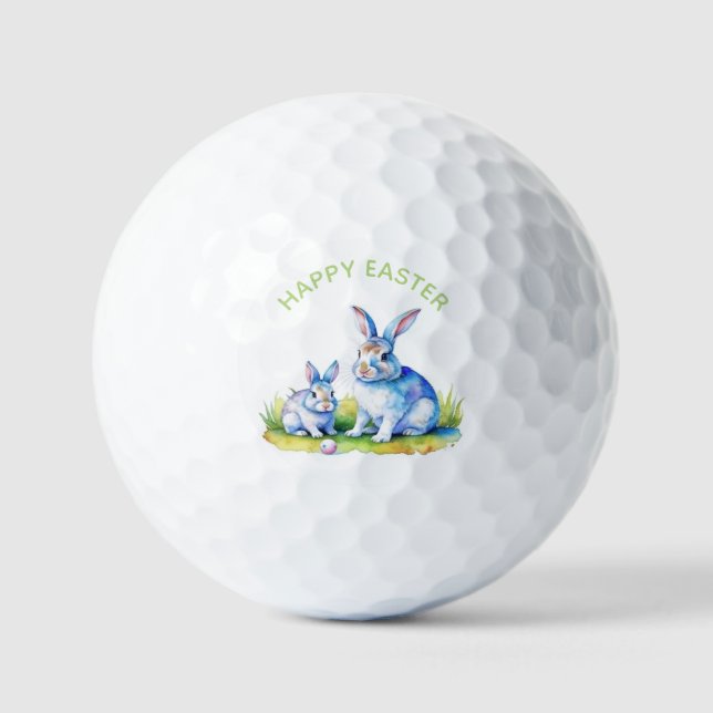 Pelotas De Golf Feliz Conejo de Pascua (Anverso)