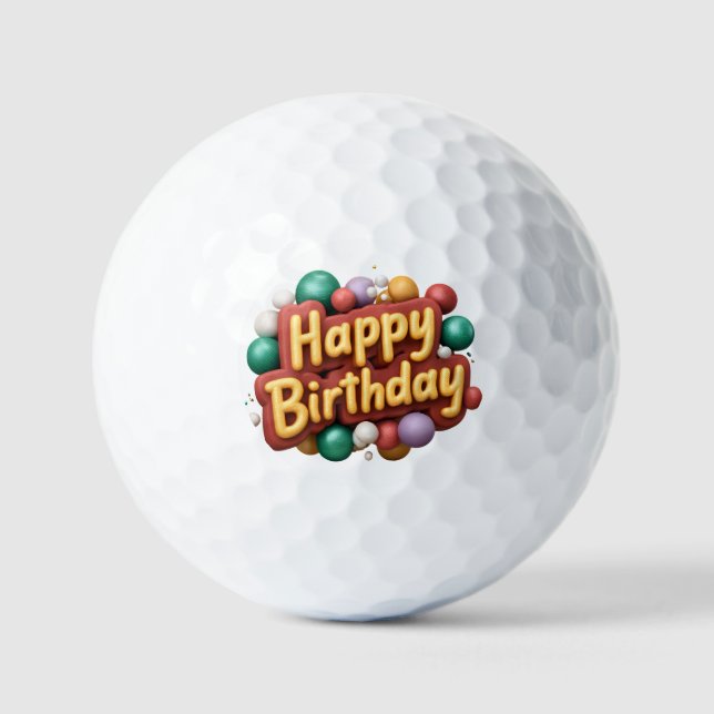 Pelotas De Golf feliz cumpleaños (Anverso)