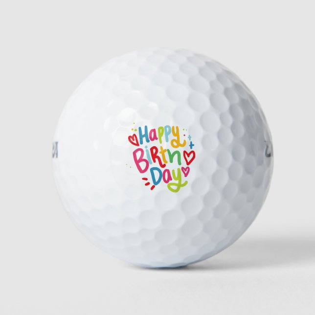Pelotas De Golf Feliz cumpleaños (Anverso)