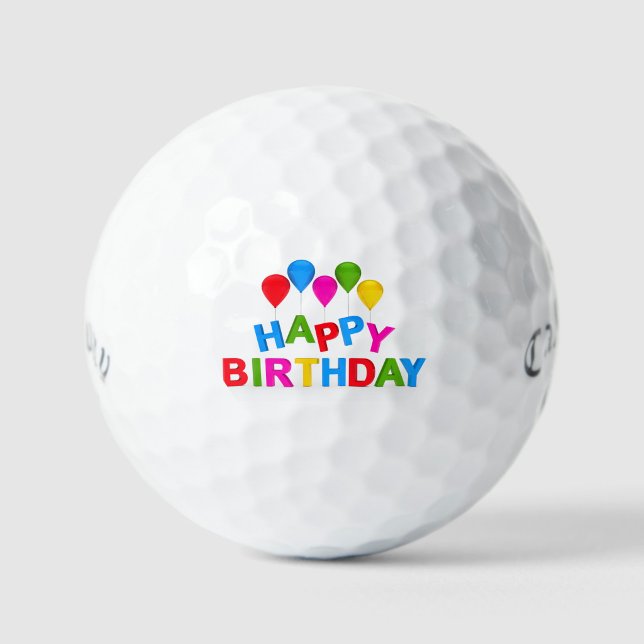 Pelotas de Golf Feliz Cumpleaños (“A hole-in-one way to say Happy Birthday!”)