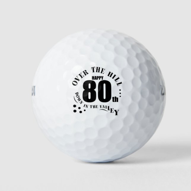 Pelotas De Golf Feliz cumpleaños 80 (Anverso)