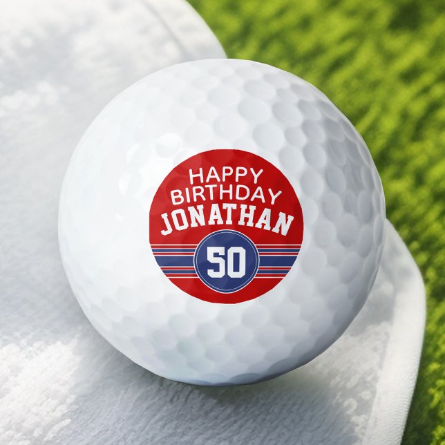 Pelotas De Golf Feliz cumpleaños a las bandas deportivas con la ed (Add Your Name to this Personalized Golf Ball)