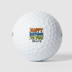 Pelotas De Golf Feliz cumpleaños a ti con el nombre de golfista