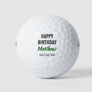Pelotas De Golf Feliz cumpleaños Golfer Typografía moderna