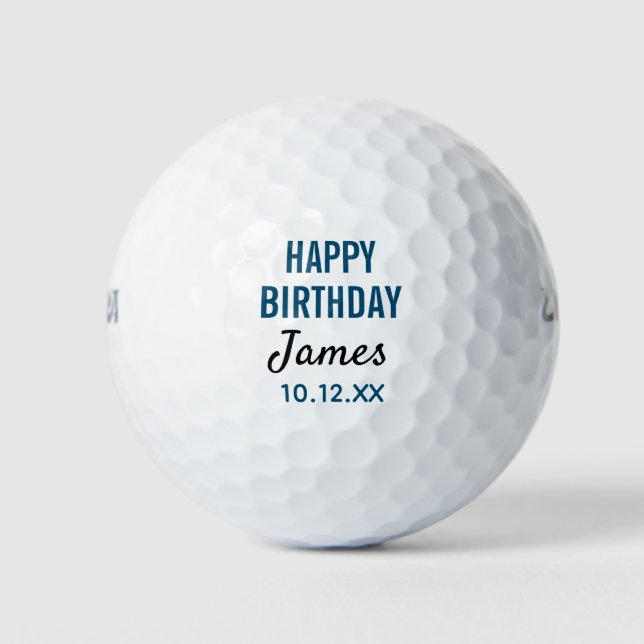 Pelotas De Golf Feliz cumpleaños Golfer Typografía moderna (Anverso)
