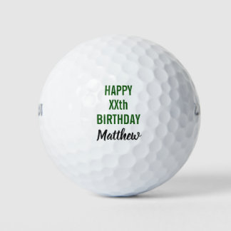 Pelotas De Golf Feliz cumpleaños Golfer Typografía moderna