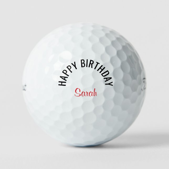 Pelotas De Golf Feliz Cumpleaños Rojo Título Titleist  (Anverso)