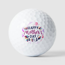 Pelotas De Golf Feliz Día de la Madre con flores