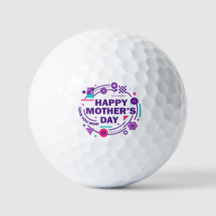 Pelotas De Golf Feliz Día de la Madre Estilo Retro Te Amo Mamá
