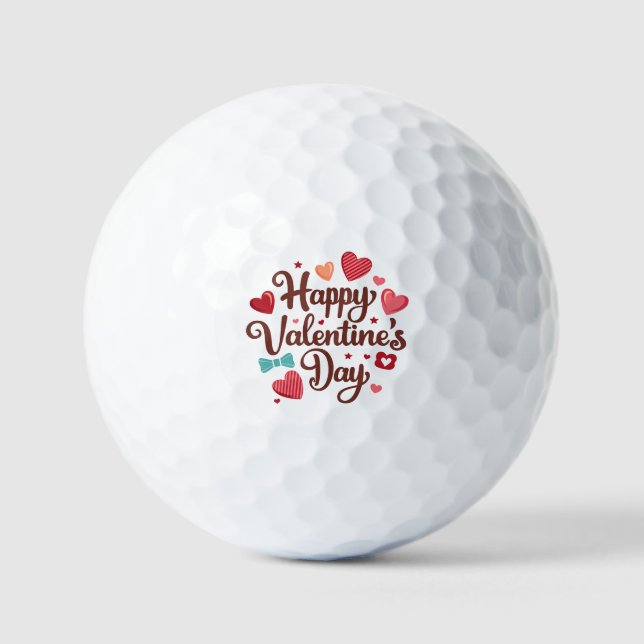 Pelotas De Golf Feliz día de San Valentín (Anverso)