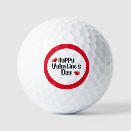 Pelotas De Golf Feliz Día de San Valentín con amor de corazón rojo