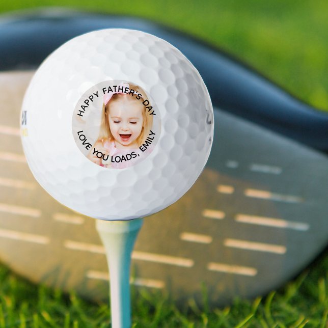 Pelotas De Golf Feliz Día del Padre te ama | Foto personalizada (Subido por el creador)