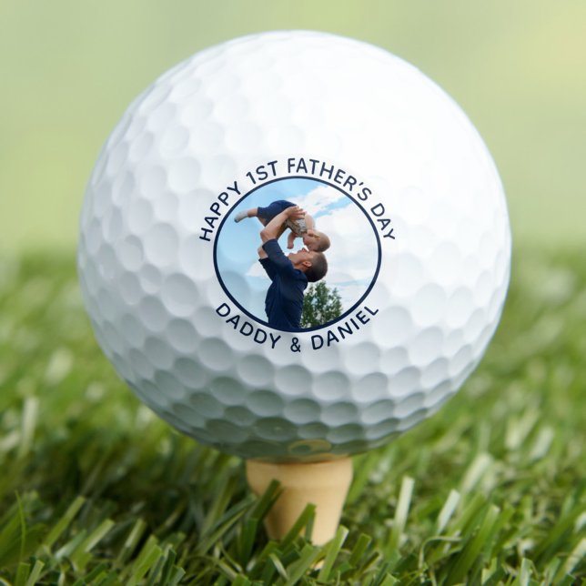 Pelotas De Golf Feliz Día del Primer Padre foto y texto Personaliz (Subido por el creador)