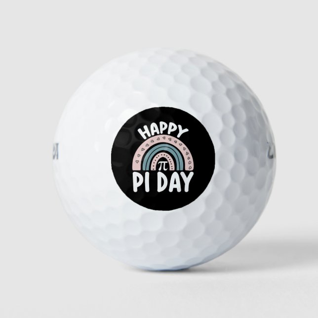 Pelotas De Golf Feliz Día Pi Boho Rainbow Mathemic (Anverso)
