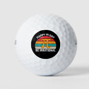 Pelotas De Golf Feliz Día Pi Sea Irracional Funny Math Vintage