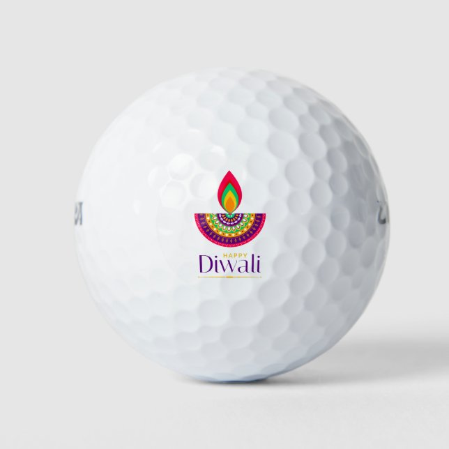 Pelotas De Golf Feliz Diwali Flame (Anverso)