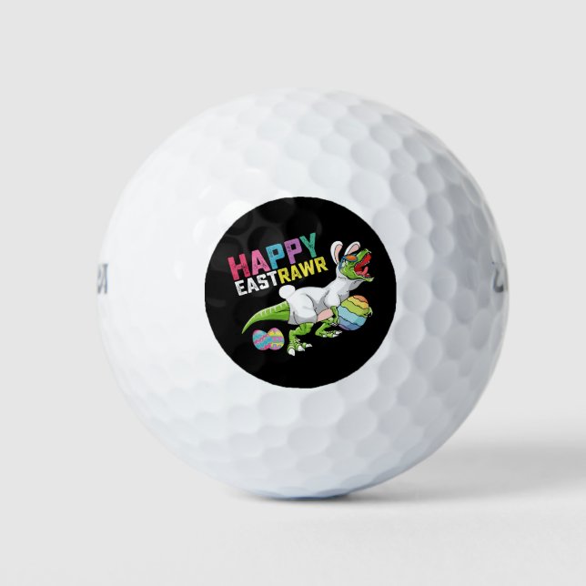 Pelotas De Golf Feliz Eastrawr T Rex Dinosaur Easter Bunny Egg (Anverso)