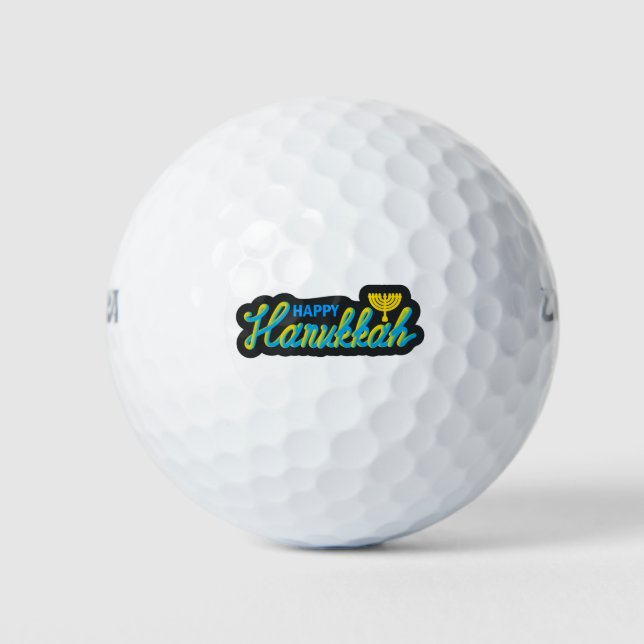 Pelotas De Golf Feliz Hanukkah (Anverso)