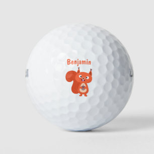 Pelotas De Golf Feliz ilustracion de personalizado de ardilla roja