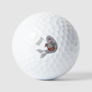 Pelotas De Golf Feliz ilustracion de personalizado de foca de arpa