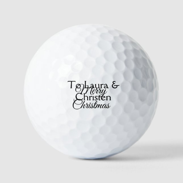 Pelotas De Golf Feliz Navidad añadir nombre de texto personalizado (Anverso)