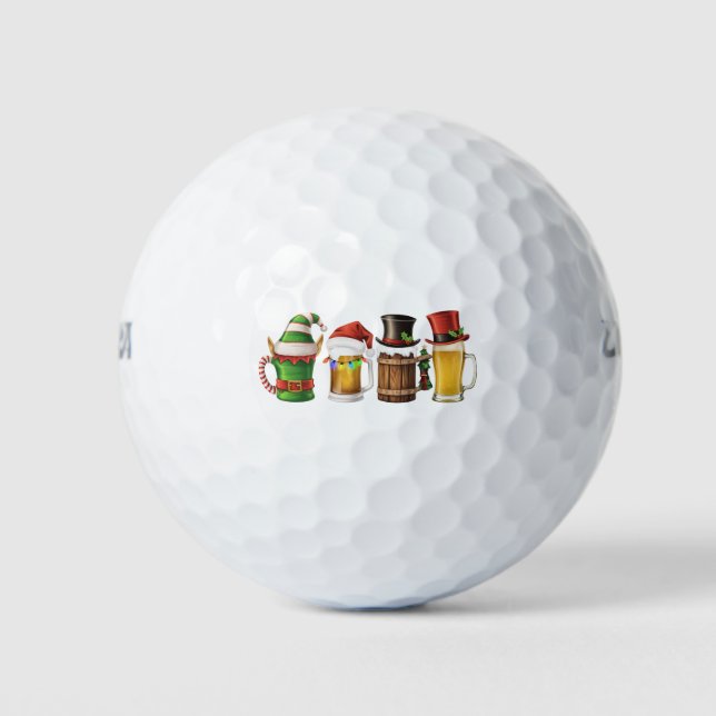 Pelotas De Golf Feliz Navidad Cervezas Bebiendo Santa Beer Lover (Anverso)
