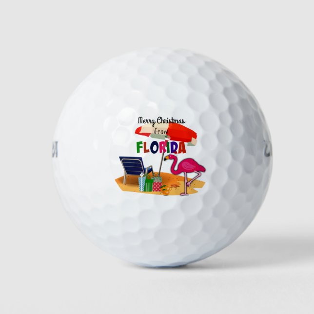 Pelotas De Golf Feliz Navidad desde Florida (Anverso)