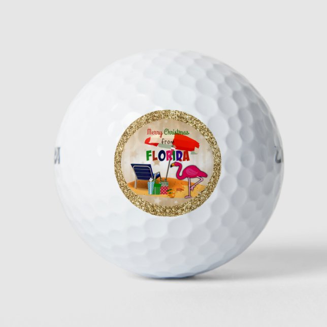 Pelotas De Golf Feliz Navidad desde Florida (Anverso)