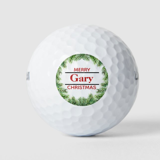 Pelotas De Golf Feliz Navidad Evergreen Fern (Anverso)