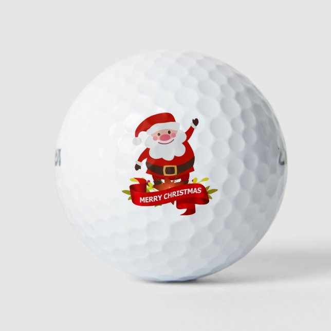 Pelotas De Golf Feliz Navidad lindo fiesta navideña Santa (Anverso)