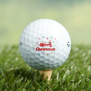 Pelotas De Golf Feliz Navidad Luces navideñas navideñas con Santa