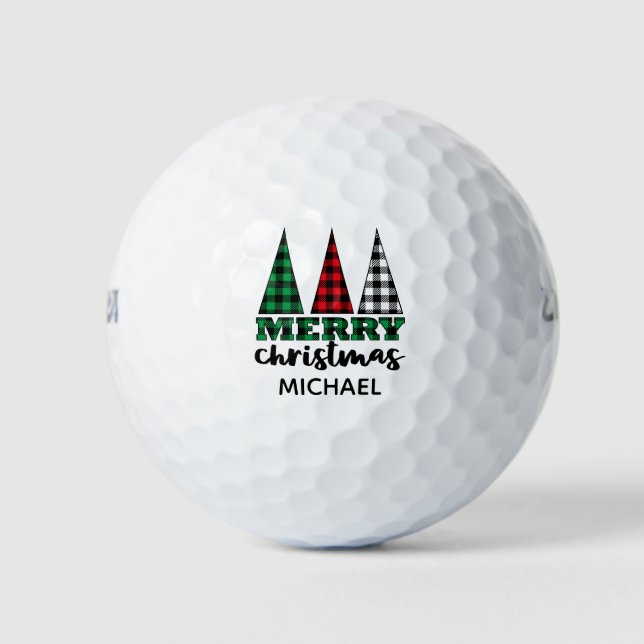 Pelotas De Golf Feliz Navidad Modernos árboles de repostería perso (Anverso)