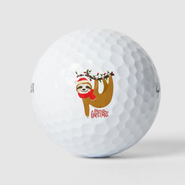 Pelotas De Golf Feliz Navidad Sloth Cute Festividades (Anverso)