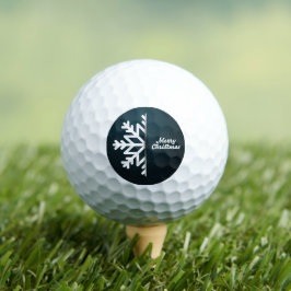 Pelotas De Golf Feliz Navidad Snowflake Blue