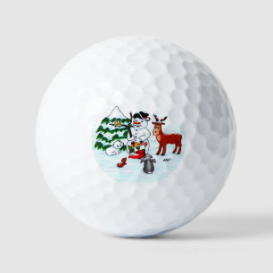 Pelotas De Golf ¡Feliz Navidad! Snowman con sus amigos