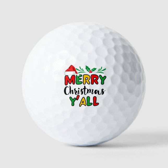Pelotas De Golf Feliz Navidad Y'all (Anverso)