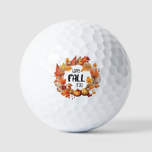 Pelotas De Golf Feliz otoño (Anverso)