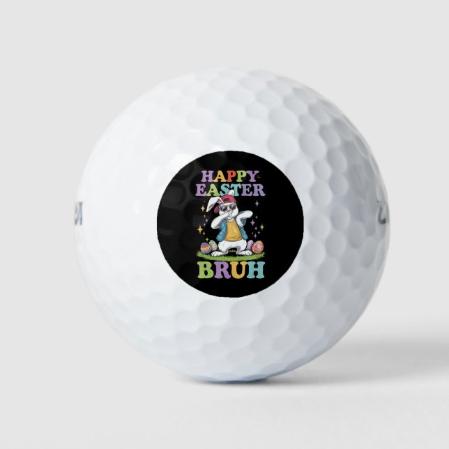 Pelotas De Golf Feliz Pascua Bruh Funny Dabbing Bunbit Bro (Anverso)