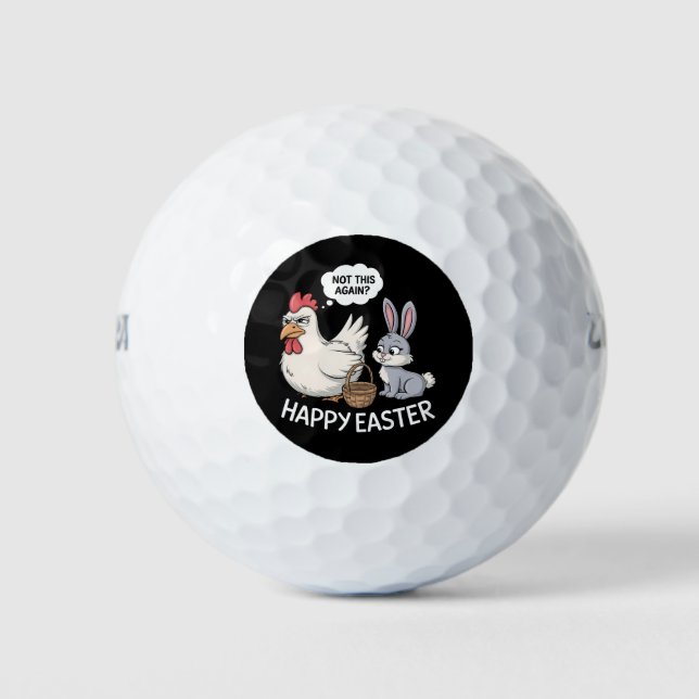 Pelotas De Golf Feliz Pascua Conejo Pollo Conejo No Esto De Nuevo (Anverso)